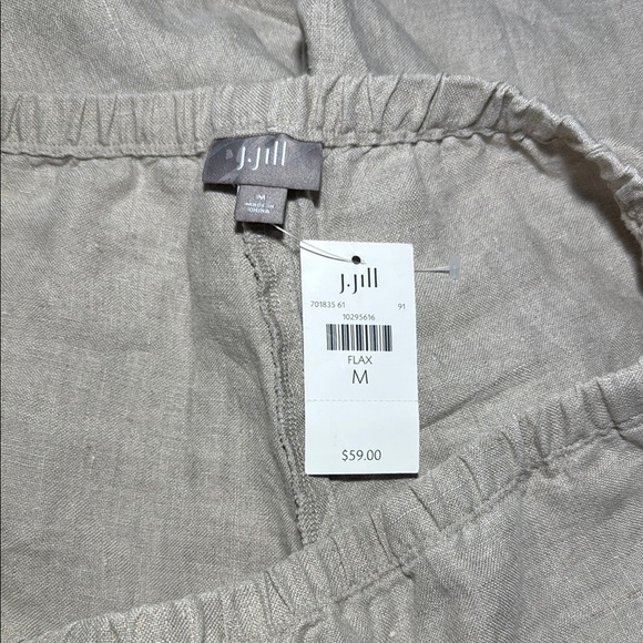 J Jill Linen Crop Pants Flax Pull on - Picture 4 of 5